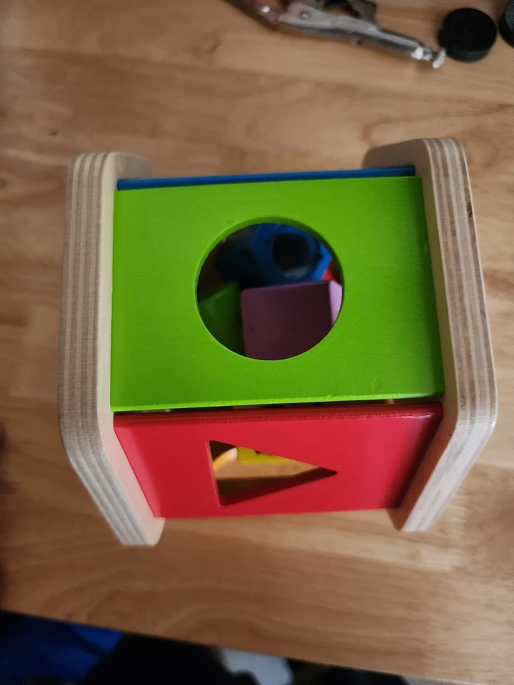 HAPE Wooden Shape Sorter Rolling Activity Toy Sensory Matching Montessori - Image 2 of 4