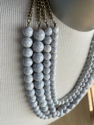 Sugarfix by Baublebar Gray White Multi Strand Crackle Bead