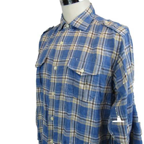 Brooks Brothers 1818 Linen Shirt Men XL Regent Fit Baird McNutt