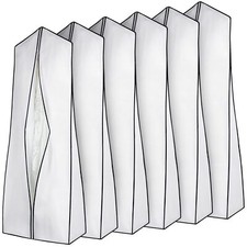 6 Pack Bridal Wedding Gown Dress Garment Bag Dress Cover for Storage Travel