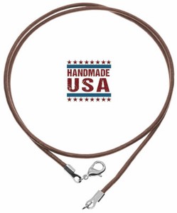 Brown Leather Cord Necklace Silver/Gold Clasp 16" 18" 20" 22" 24" 26" 28" 30"