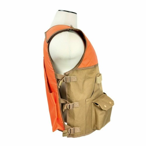 VISM Hunting Vest Shooting Safety Vest Duck Quail Pheasant Hunting TAN w/ BLAZE - Picture 3 of 5