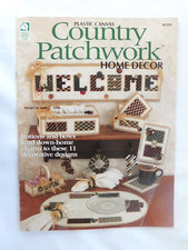 Plastic Canvas Pattern "Country Patchwork" Home Decor "Welcome" Sign  More