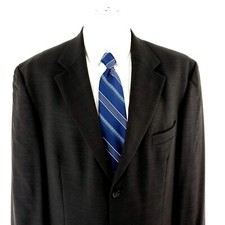 Oscar De La Renta Textured Wool 3 Button Sport Coat 44L Black
