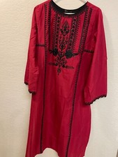 Junaid Jamshed Womens ORGANZA Lawn Top Kurta Kurti Size L 14 MACHINE EMBRODERY