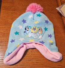 Berkshire Toddler Girls Bluey Hat Blue w/Pink Lining Pre-Owned