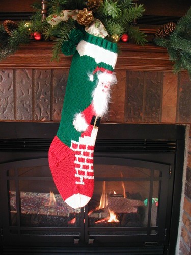Santa Chimney Christmas Stocking~OR~Choose Design~Hand Knit ~Will personalize - Bild 2 von 8