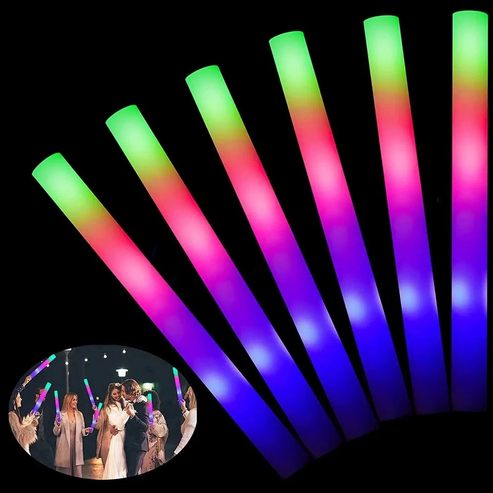 100-500 PCS Light Up Foam Sticks LED Wands Batons Party Dj Flashing Glow Sticks