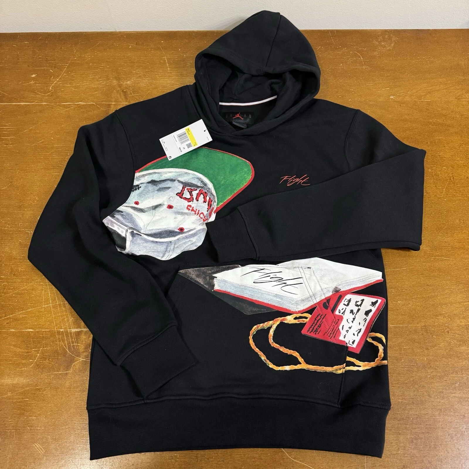 Jordan Hoodie Mens Small Black Fleece Big Logo Pullover Jacob Rochester