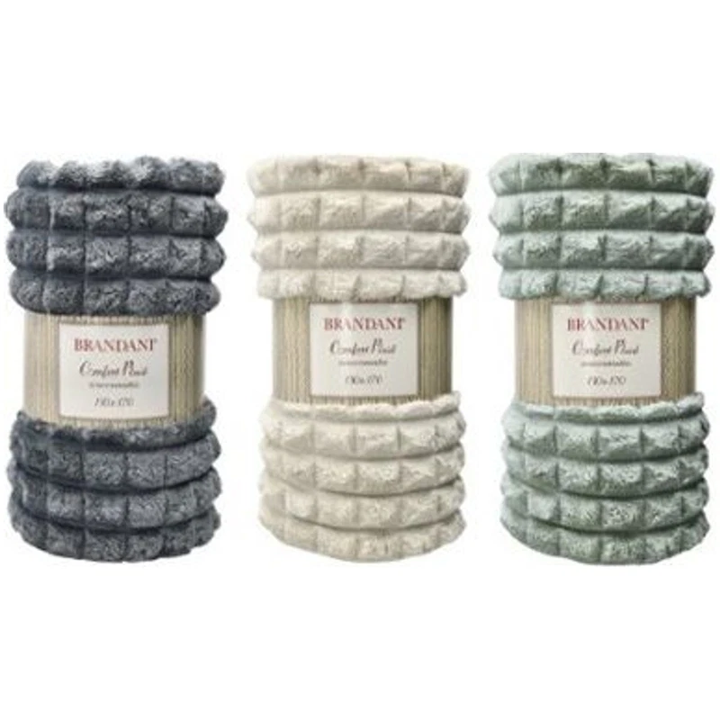 Plaid Scaccomatto BRANDANI Coperta Divano Morbida Scacchi Colori Assortiti