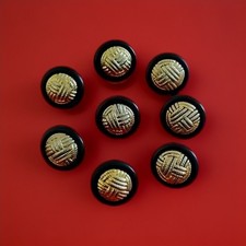 Lot 8 boutons vintages à tige noirs /dorés couture 