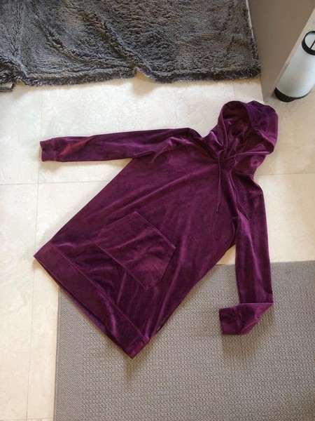 Women DKNY Dress Burgundy Velour 36 / S / 44