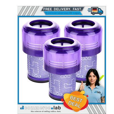 Waschbarer V12 Filter Dyson Detect Slim Absolute Extra 3 Stck Ersatzfilter