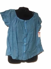 Attention Medium Size Color Blue Womens Blouse New Whit Tags 