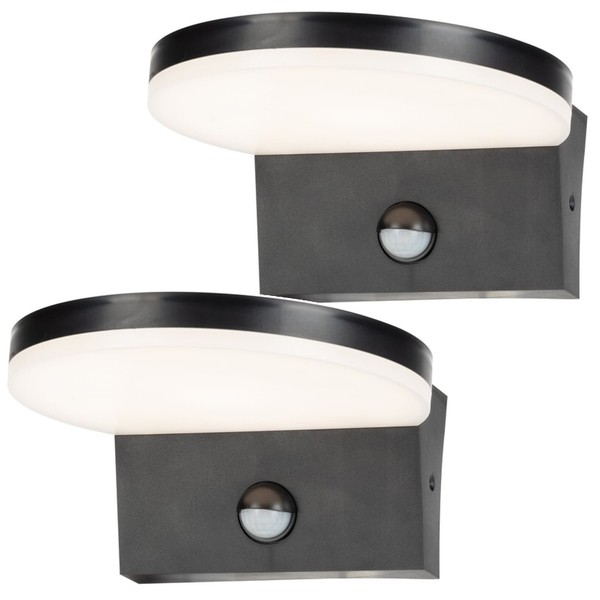 Rabalux Batida 2X AußEnwandleuchte 9W LED IP54 Bewegungsmelder 2700-6500K Scharz-image