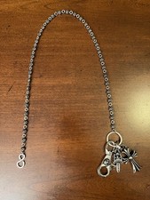 CHROME HEARTS Wallet Chain 925 Silver Cross and Dagger Single Clasp Polished