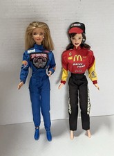 Nascar Barbie Collector Dolls 50th Anniversary & McDonalds Used Out Of Box