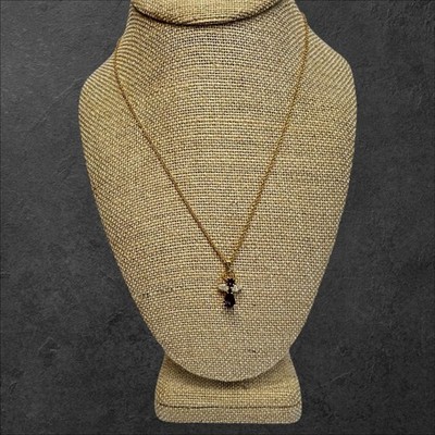 Goldfarben Engel Anhänger Halskette dunkel lila Kristall Hänger Amethyst Farbe 18''