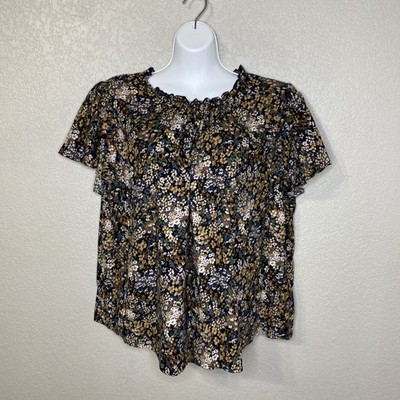 Time & Tru Forest Fairy Grunge Popover Top Size XXXL Dark Floral Whimsigoth Boho