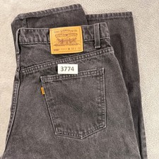 Levi's 550 Jeans Men 38x32 Black Orange Tab Relaxed Fit Made in USA Vintage