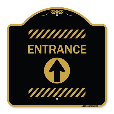 Flex Post Entrance with Straight Ahead Arrow Decal Only for Flex Paddle