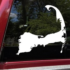 Calcomanía de vinilo contorno de Cape Cod - Mapa de Massachusetts - Arte de ventana de coche de Nueva Inglaterra