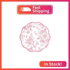 Elyxio 48 Pcs Pink Floral Party Plates Vintage Floral Leaf Disposable Paper Plat