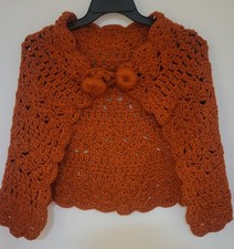 Vintage Ladies Shoulder Cape Knit Orange S/M