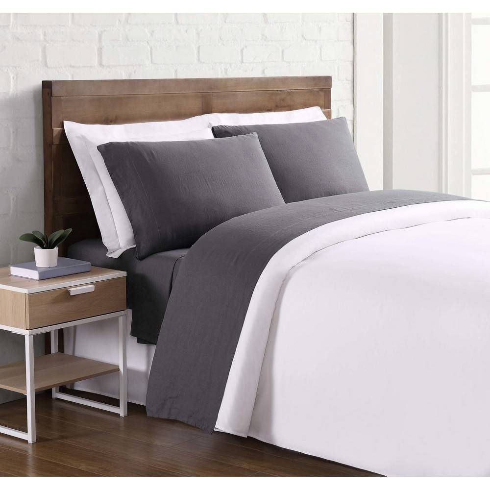Brooklyn Loom King Linen Sheet Set Charcoal 20690₽
