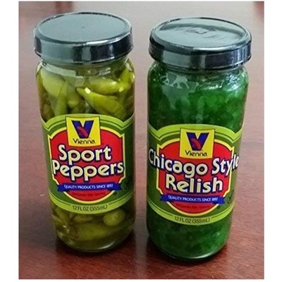 Chicago Style Hot Dog Relish & Sport Peppers Combo,