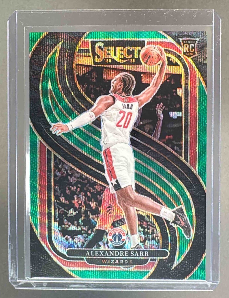 Alexandre Sarr 2024 Panini Select #185 Green Wave Prizm Premier Rookie RC /50
