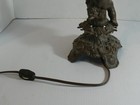 GWTW Beautiful Vintage Cherub Brass Table Lamp with pink froste glass lamp shade — photo 9