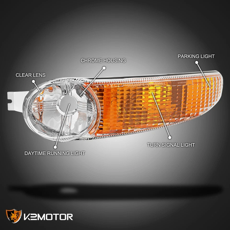 Fits 2000-2006 GMC Sierra Yukon XL 1500 Denali Bumper Lights Parking Lamps 00-06 - Imagem 3 de 4