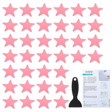 36 Pcs Star Bathtub Non Slip Stickers 4.13x4.13 Inch, Pink