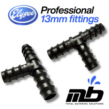 Elysee 13mm Tee Double Barbed Irrigation Pipe Connector Hose LDPE Fits Hozelock