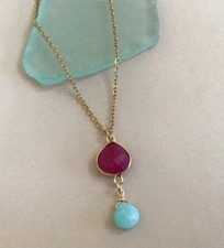  199 NATURAL GEMSTONE SUNDANCE CHARM ARTISAN JEWELRY HANDMADE NECKLACE