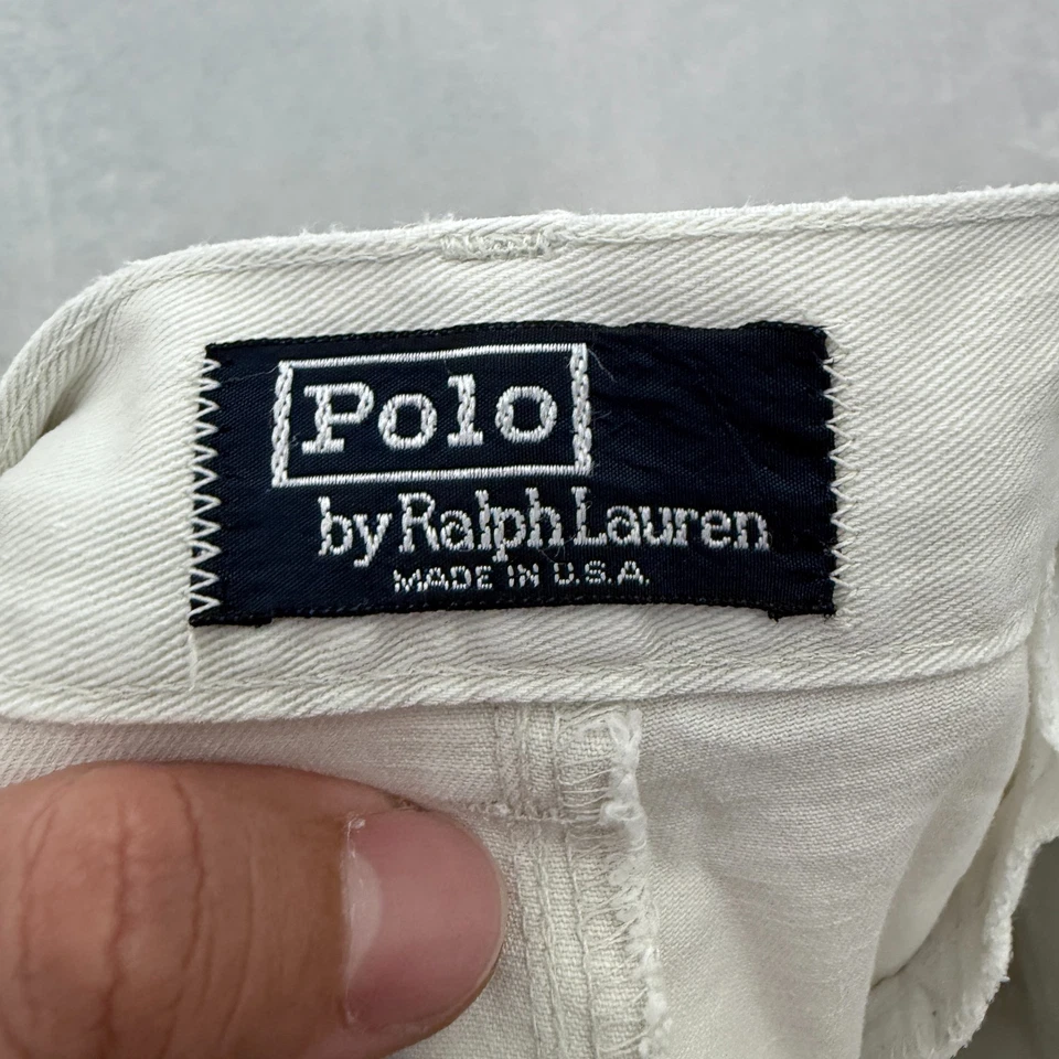 Винтажные мужские шорты Polo Ralph Lauren Chino 32 бежевые со складками спереди сделано в США - Изображение 2 из 4