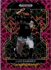 2022 Panini Prizm Draft Picks #PDP199 Luis Ramirez Neon Pink Velocity