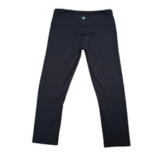 Lululemon Leggings Black Hidden Pocket Cropped Mid Rise UK 8 US 4 women gym yoga