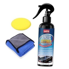 Trim Plastic Restorer for Cars with Sponge Towel-4.4oz Restores Black