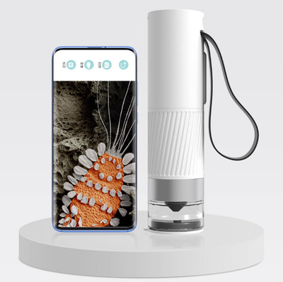 100X-400X Manual Adjust Electron Microscope Portable Magnify LED Wireless