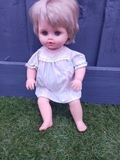 Tonka Tiny Tears 1980's doll with Original Dress 15" Vintage Vinyl Baby Doll