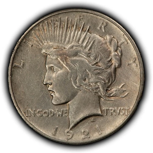 1921 $1 Silver Peace Dollar - High Relief Key Date - AU - SKU-B5507