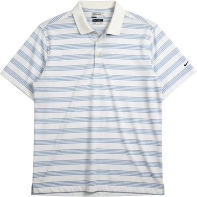 Nike Golf Polo Men 3XL White Blue Tour Performance DriFit Striped Old Money Prep - Image 1 of 4