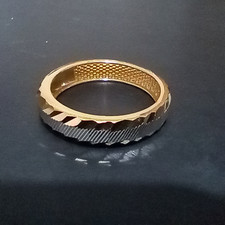 Gorgeous Sparkling Gold & Platinum Plated Sterling Silver Diamond Cut Ring