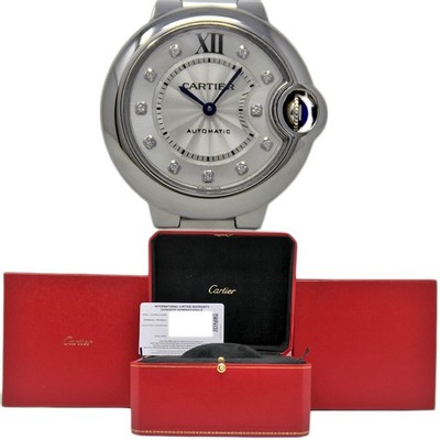 Cartier WE902074 3489 Ballon Bleu 33mm FACT Diamond Dial Steel Automatic #2279-1