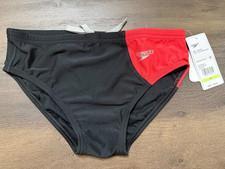 New Men Speedo Eco Endurance Swim Briefs Size 30 Anthracite Red Athletic