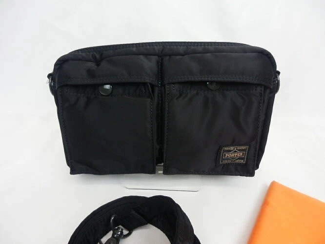 PORTER Shoulder Bag Tote Crossbody Handbag Black Polyester Unisex Used Japan F/S - Image 2 of 4