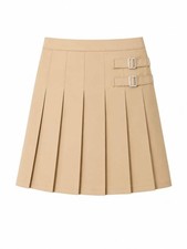 French Toast Girls' Double-Buckle Pleated School Uniform Skirt Khaki Navy Bl