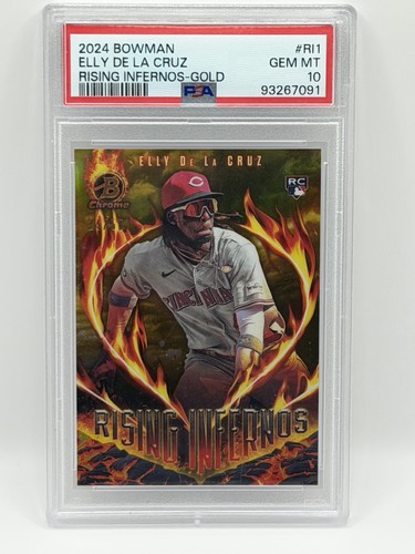 2024 Bowman - Rising Infernos Elly De La Cruz Rookie Gold Refractor /50 PSA 10